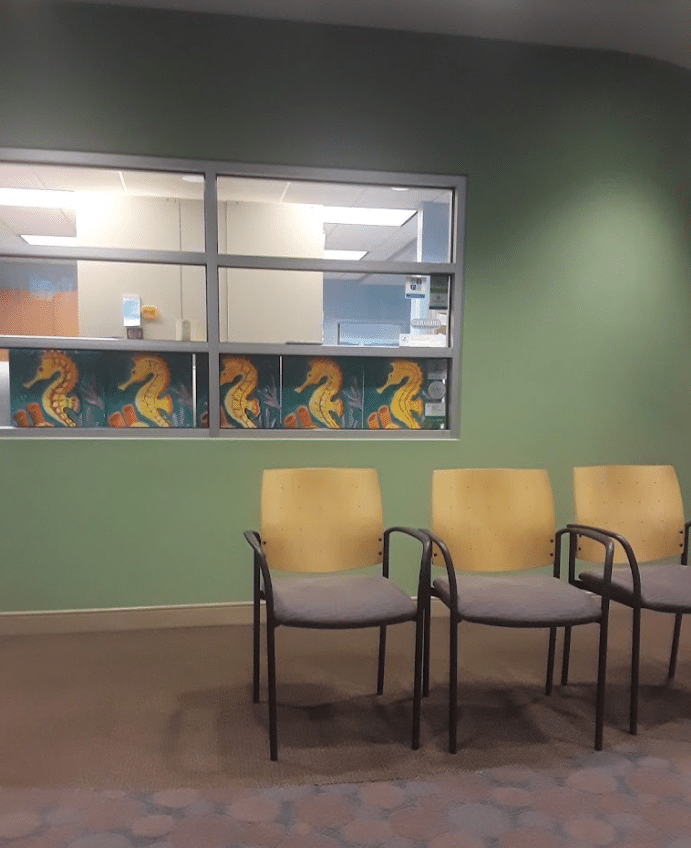 Pediatric Sedation Dentistry in Cary The modern and child-friendly reception area of Preston Corners Pediatric Dentistry in Cary, NC.