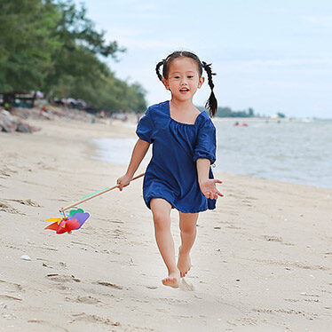 child on beach